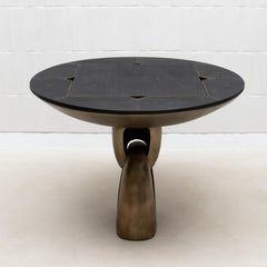 Game Table in Black Shagreen with Brass by R&Y Augousti