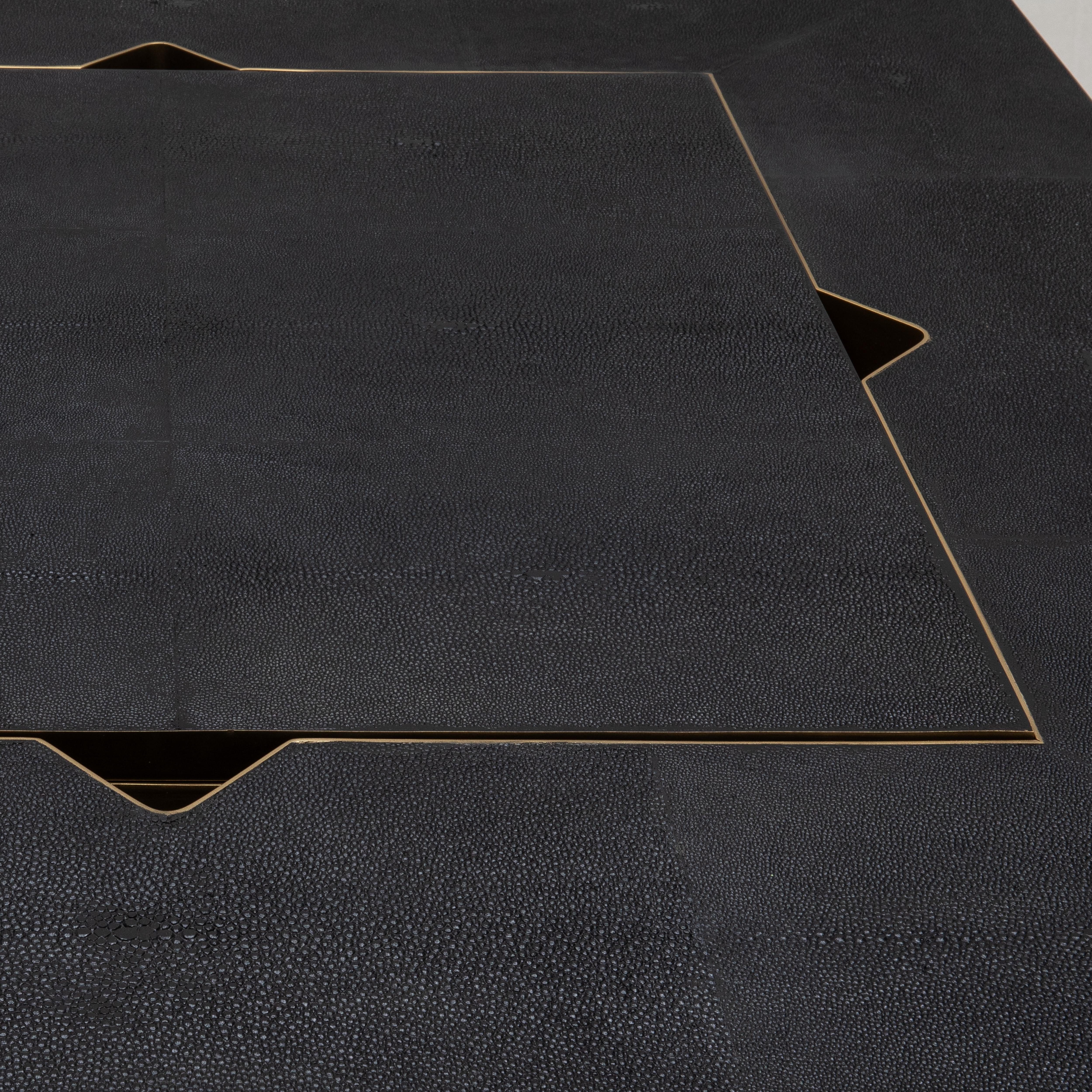 Game Table in Black Shagreen with Brass by R&Y Augousti 1