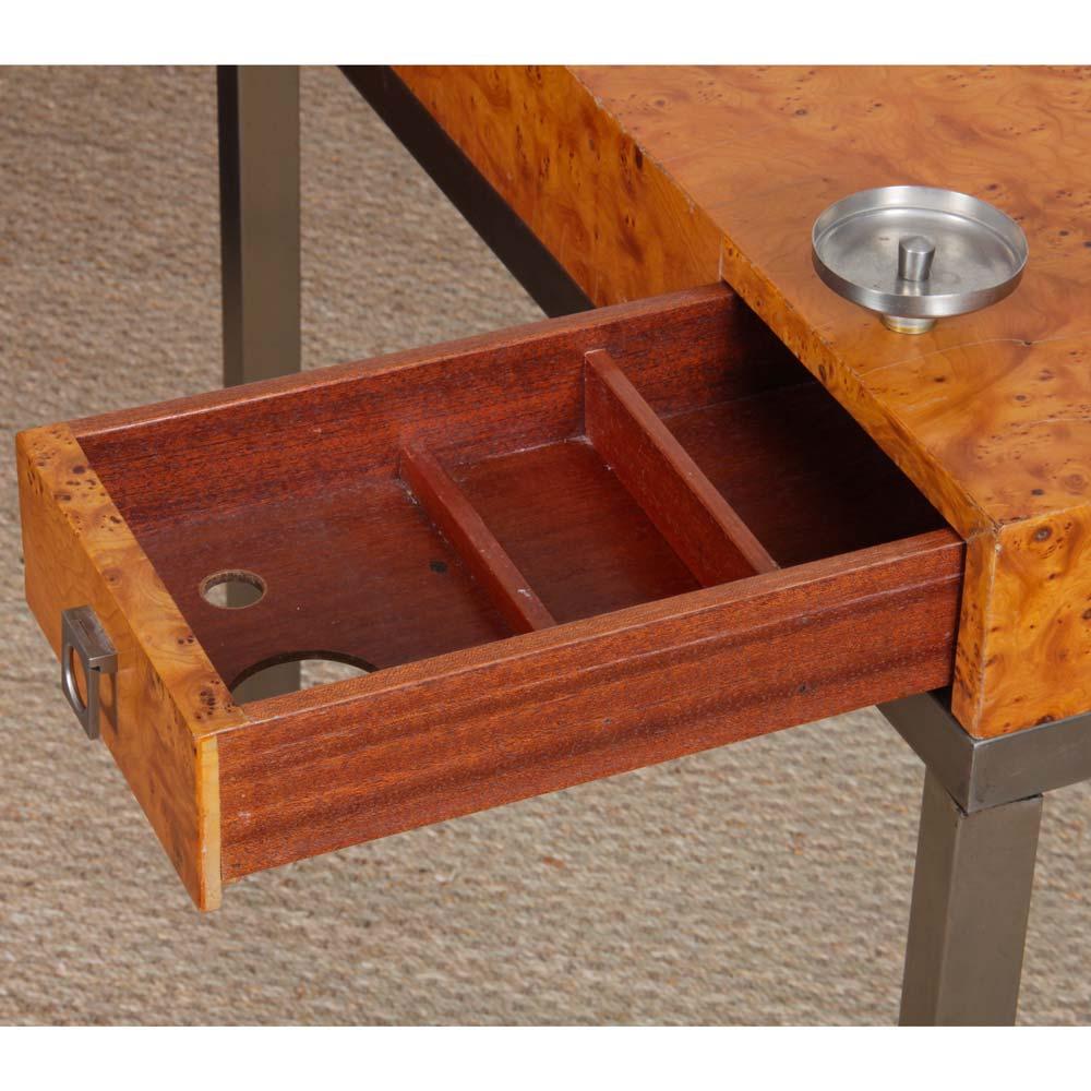 Table à jeux en ronce de bois par Guy Lefevre pour Maison Jansen, 1970 en vente 2