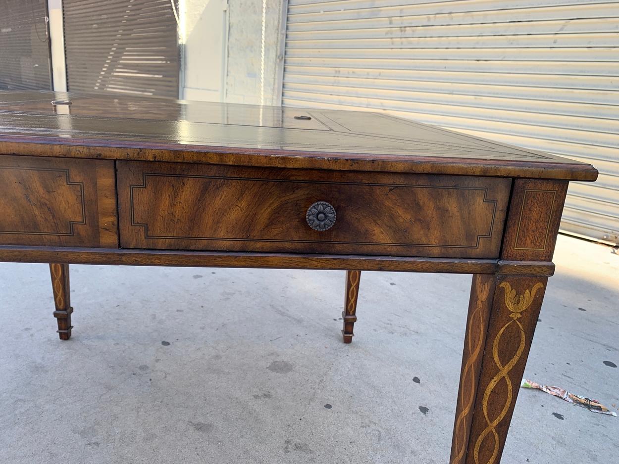 Game Table in Leather and Wood by Maitland Smith 4