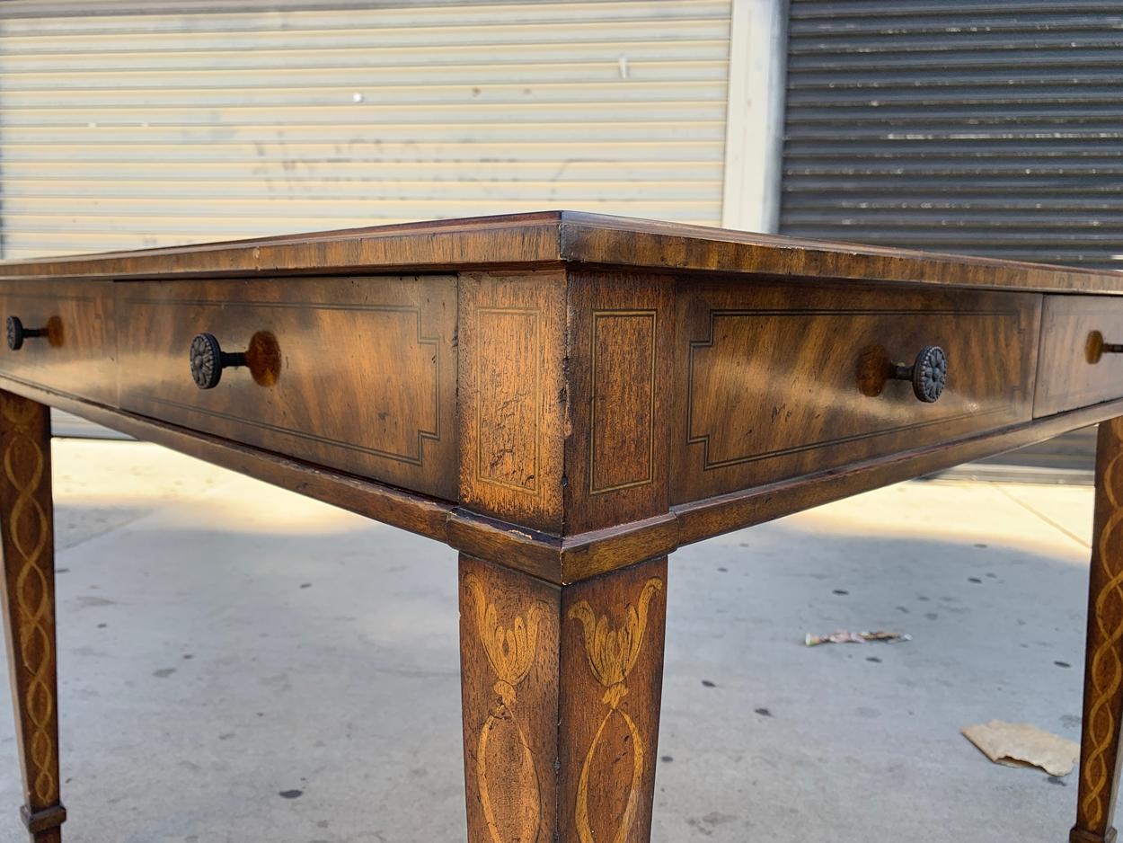 Game Table in Leather and Wood by Maitland Smith 5