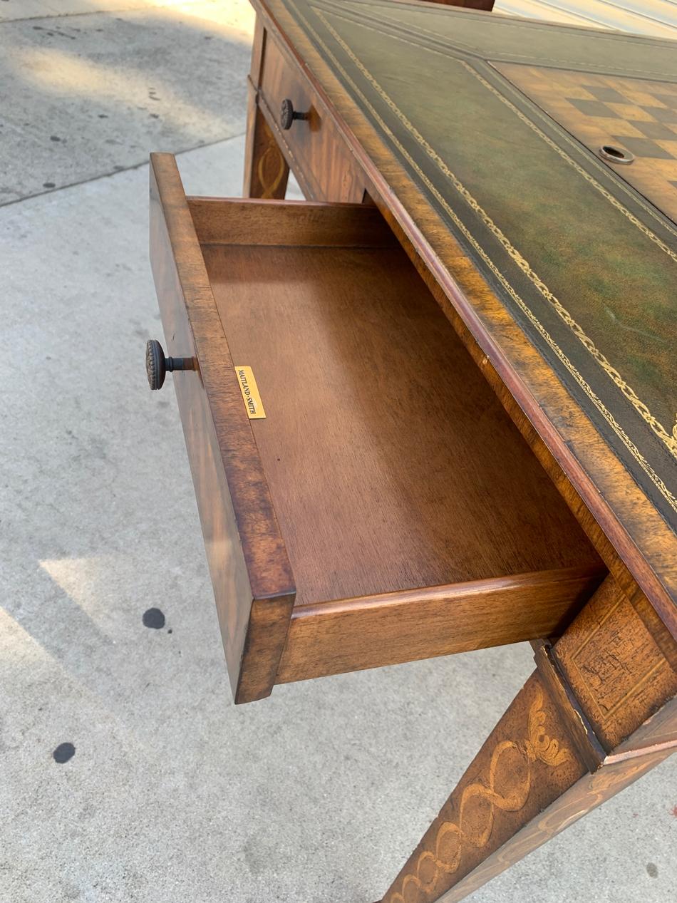 Game Table in Leather and Wood by Maitland Smith 10