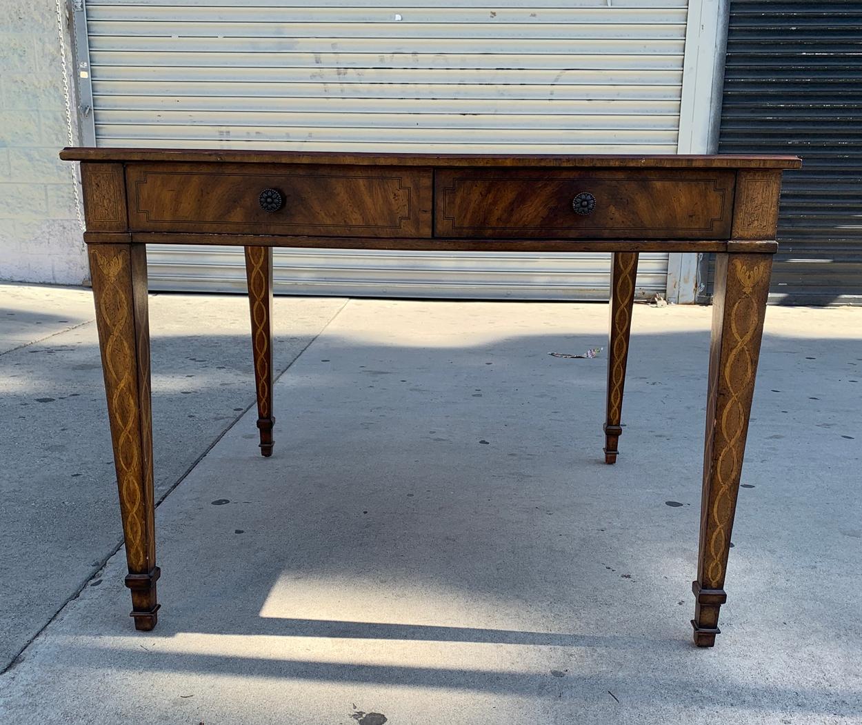 Philippine Game Table in Leather and Wood by Maitland Smith