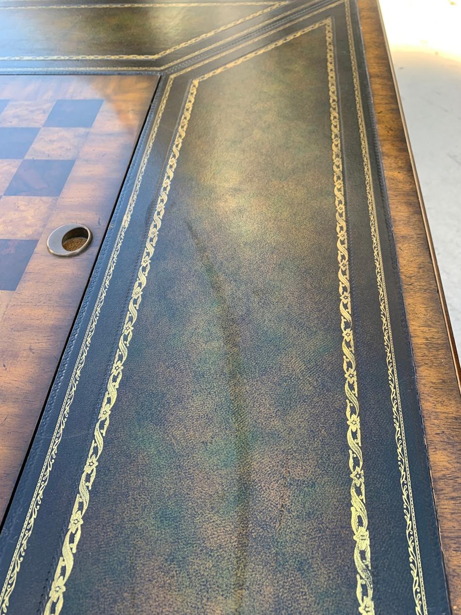 Game Table in Leather and Wood by Maitland Smith 1