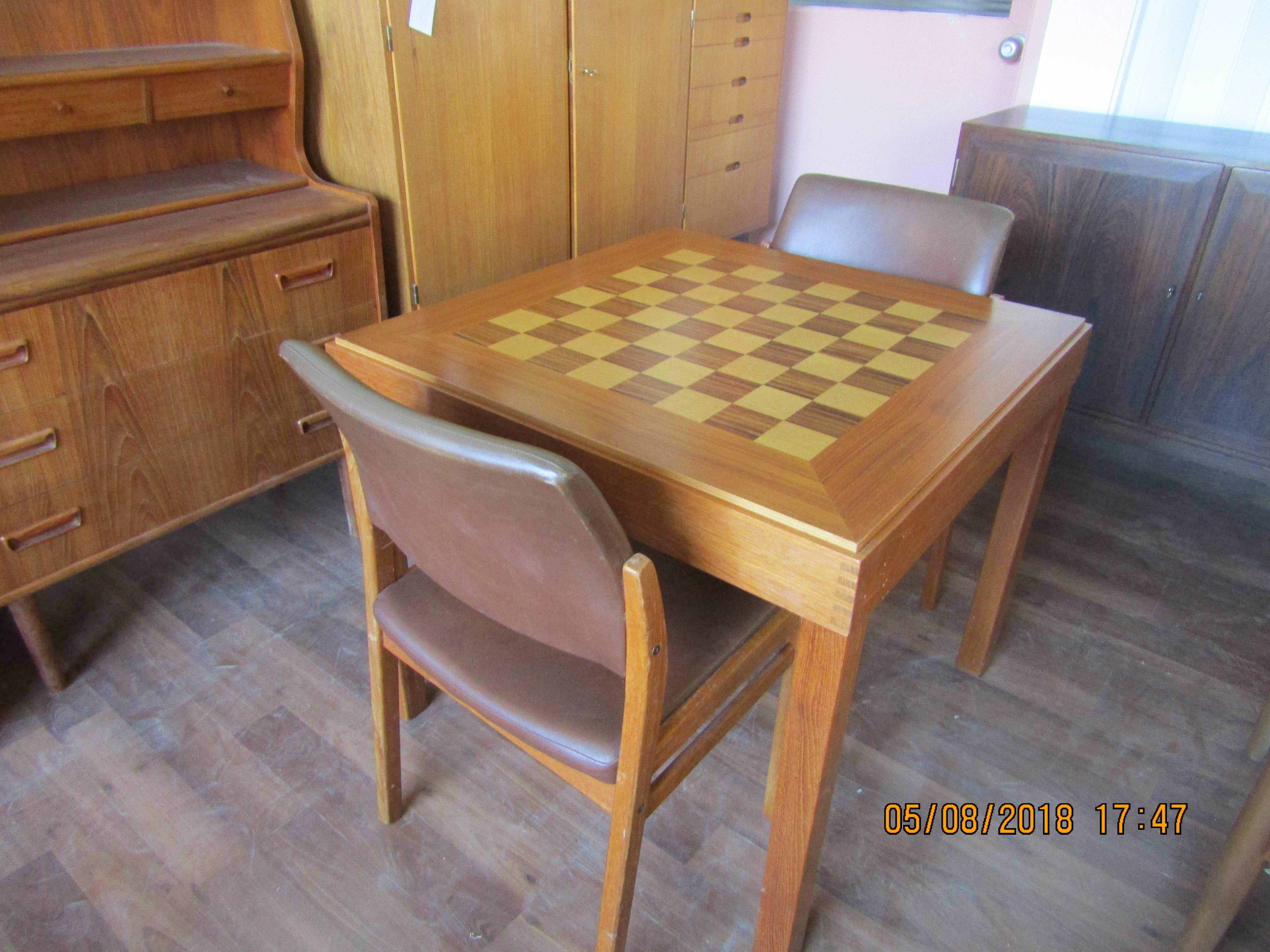 Late 20th Century Game Table in Teak by Skovby with Chess and Backgammon Boards