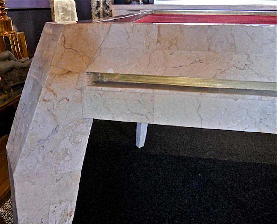Game Table in Tessellated Marble after Maitland-Smith In Good Condition In Los Angeles, CA