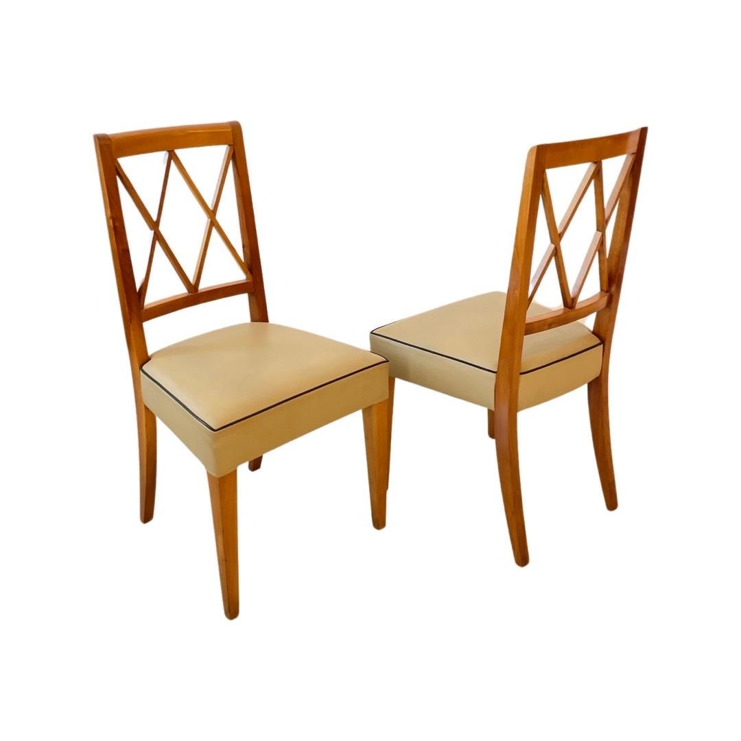 Ensemble de tables de jeu (4 chaises) de Jacques Adnet Bon état - En vente à Miami, FL