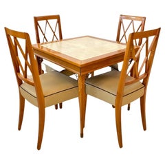 Vintage Game Table Set (4 chairs) by Jacques Adnet