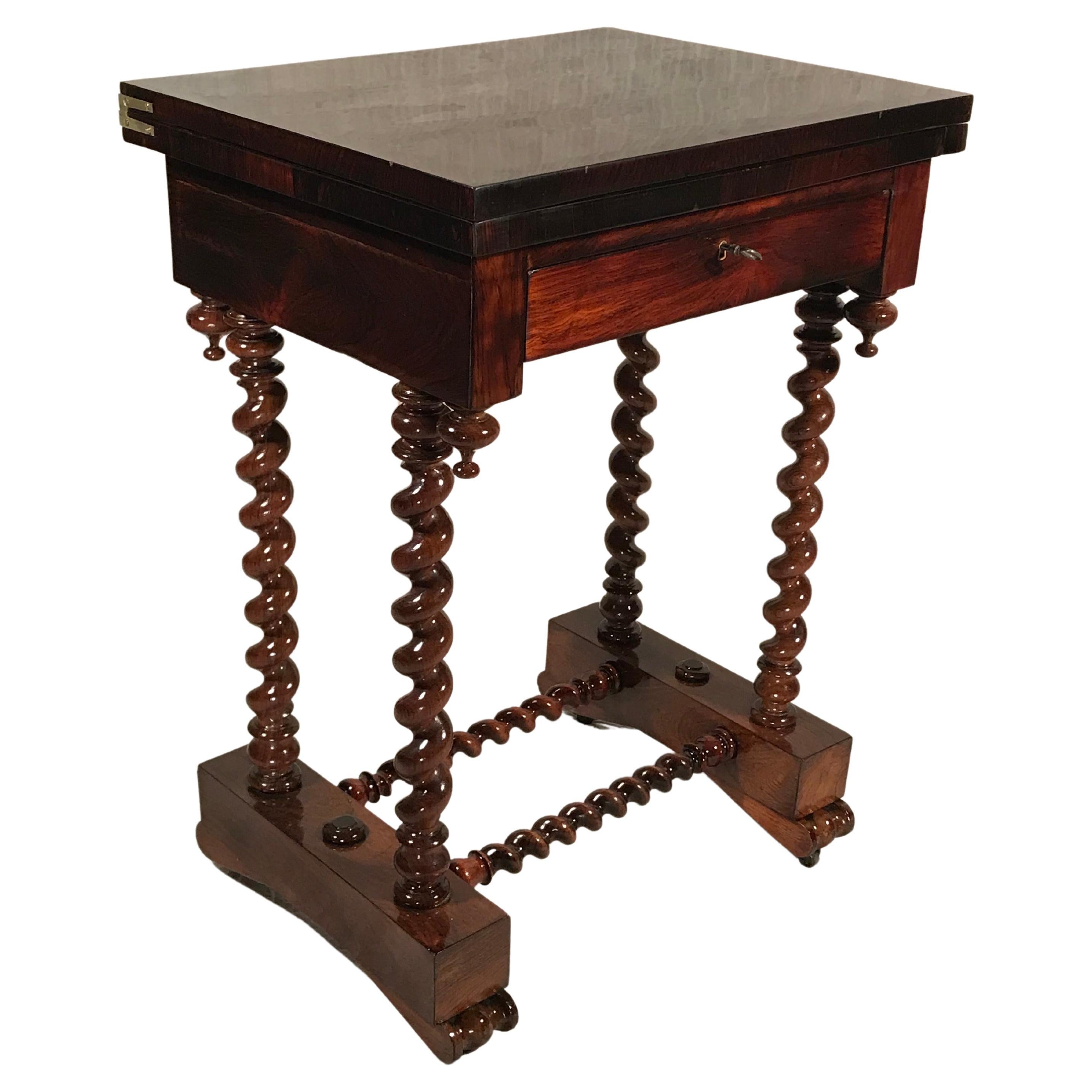Veneer Game Table with Backgammon and Chess Board, France 19th century For Sale