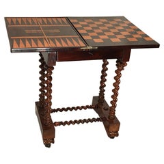 Game Table with Backgammon and Chess Board, France 19th century