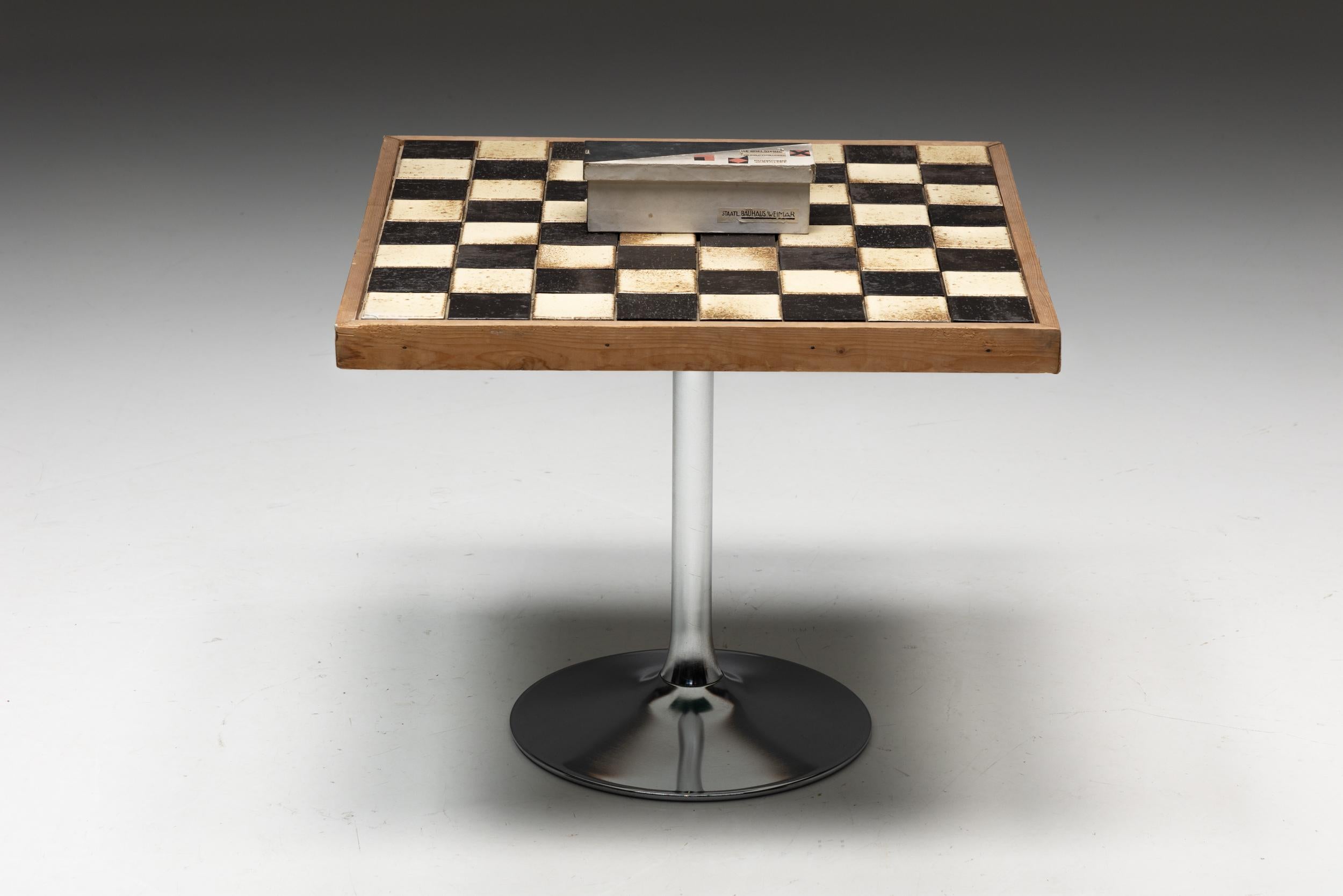 Game Table with Bauhaus Chess Set by Josef Hartwig, Germany, 1924 In Excellent Condition In Antwerp, BE