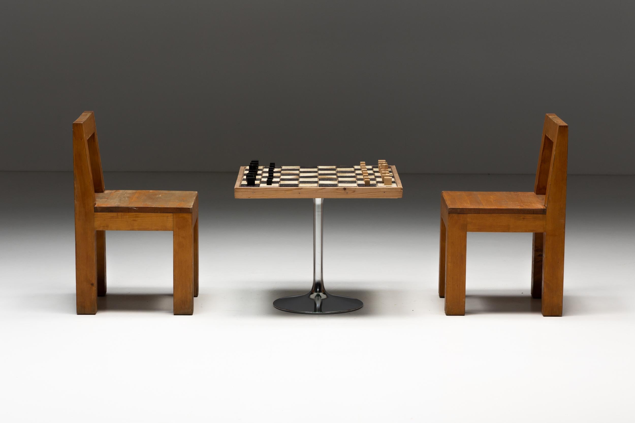 Game Table with Bauhaus Chess Set by Josef Hartwig, Germany, 1924 1