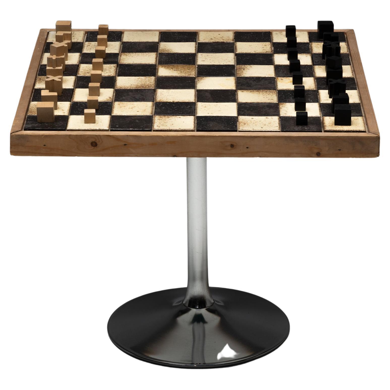 Game Table with Bauhaus Chess Set by Josef Hartwig, Germany, 1924