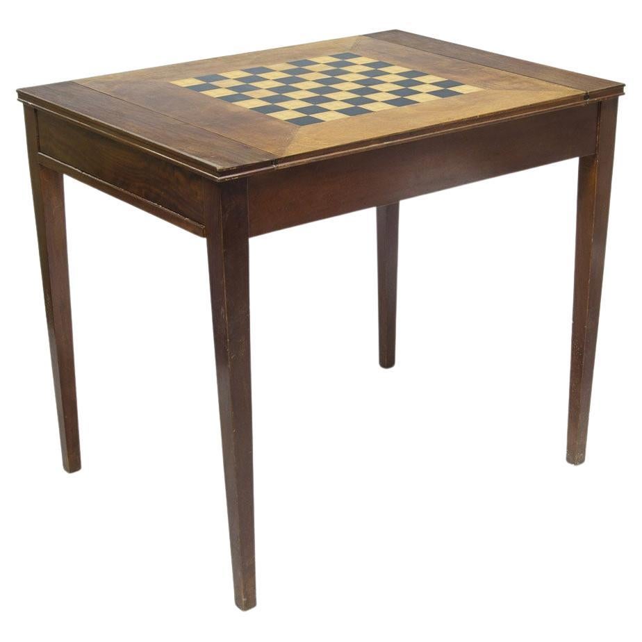 Argentinischer Holz-Schreibtisch/Spieltisch aus der Mitte des 20. Jahrhunderts mit Schachbrett von Comte S.A.