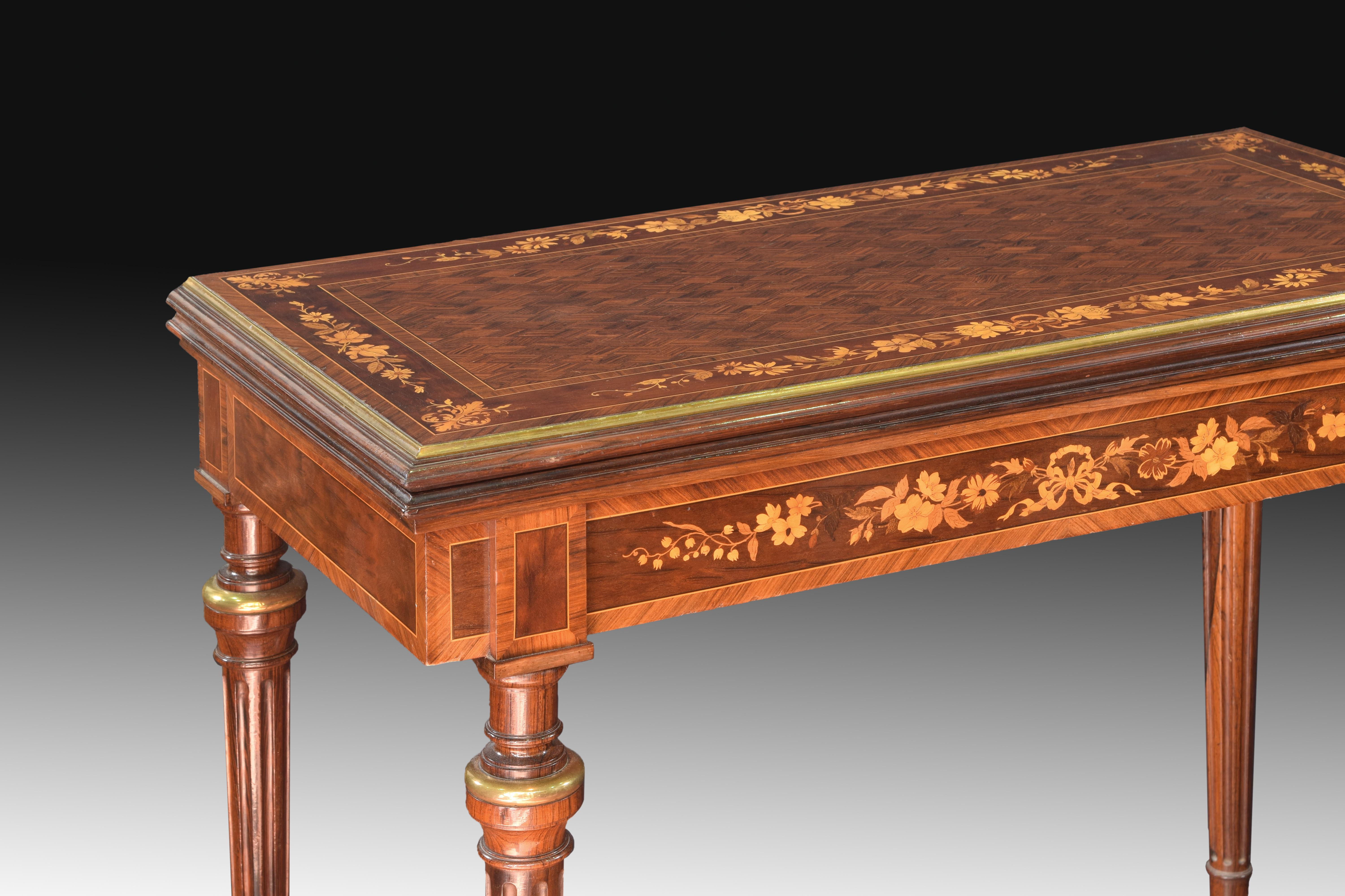 Game Table with Marquetry, 19th Century For Sale 2