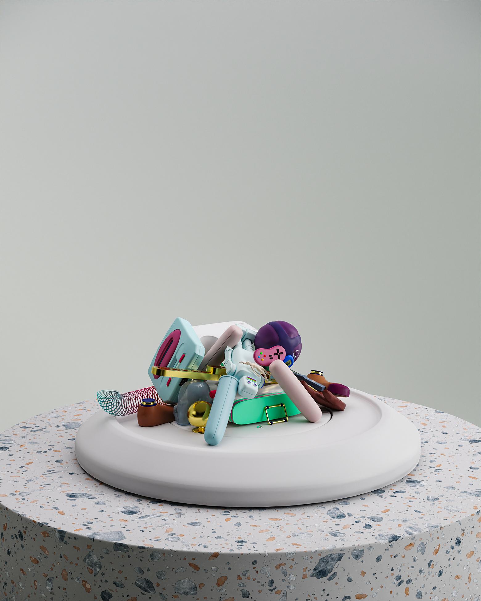 Plastica Scultura contemporanea a tecnica mista in edizione limitata Gameboy di Taras Yoom in vendita