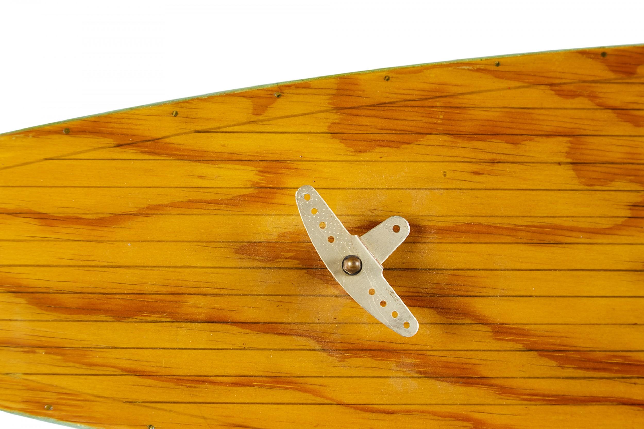 Games' Industries Mid-Century English Blue Painted Wooden Ship's Hull Model For Sale 6