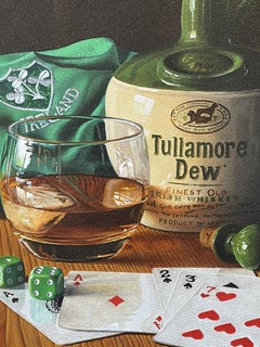 Games Night  Oil Painting on Board by Steve Burgess Tullamore Dew Irish Rugby