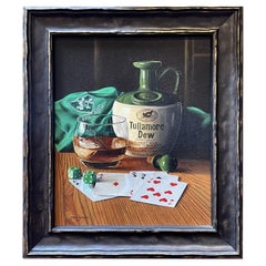 Serata di giochi  Pittura ad olio su tavola di Steve Burgess Tullamore Dew Irish Rugby