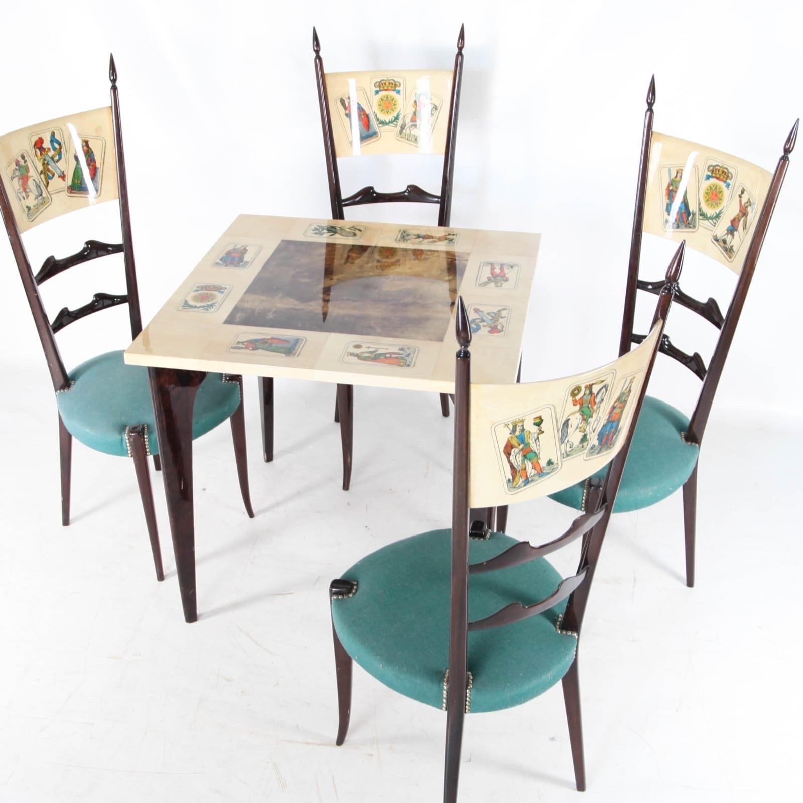 Spieltisch und stühle by Aldo Tura im Angebot 12
