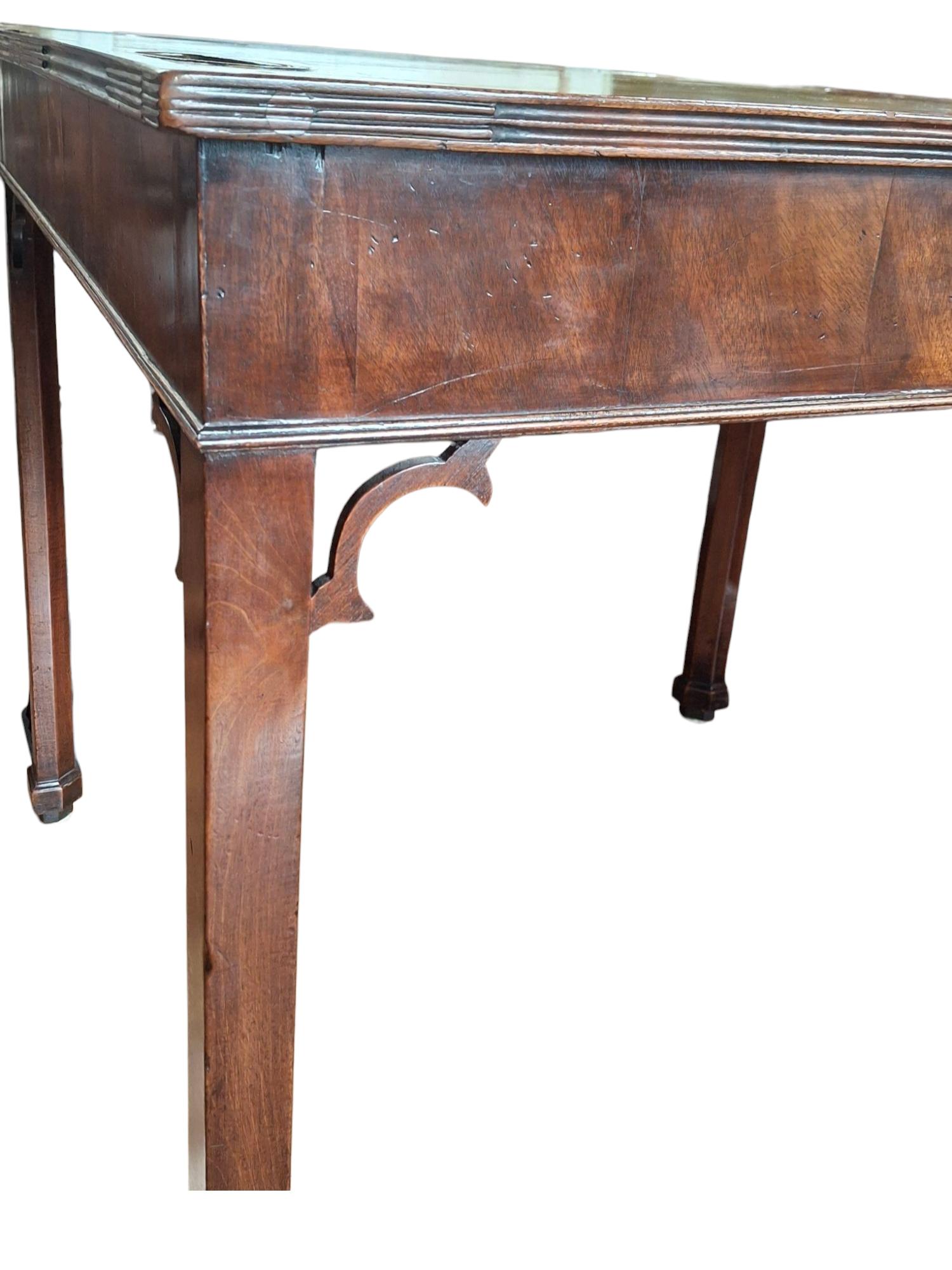 Games Table w/Tooled Leather Top 6