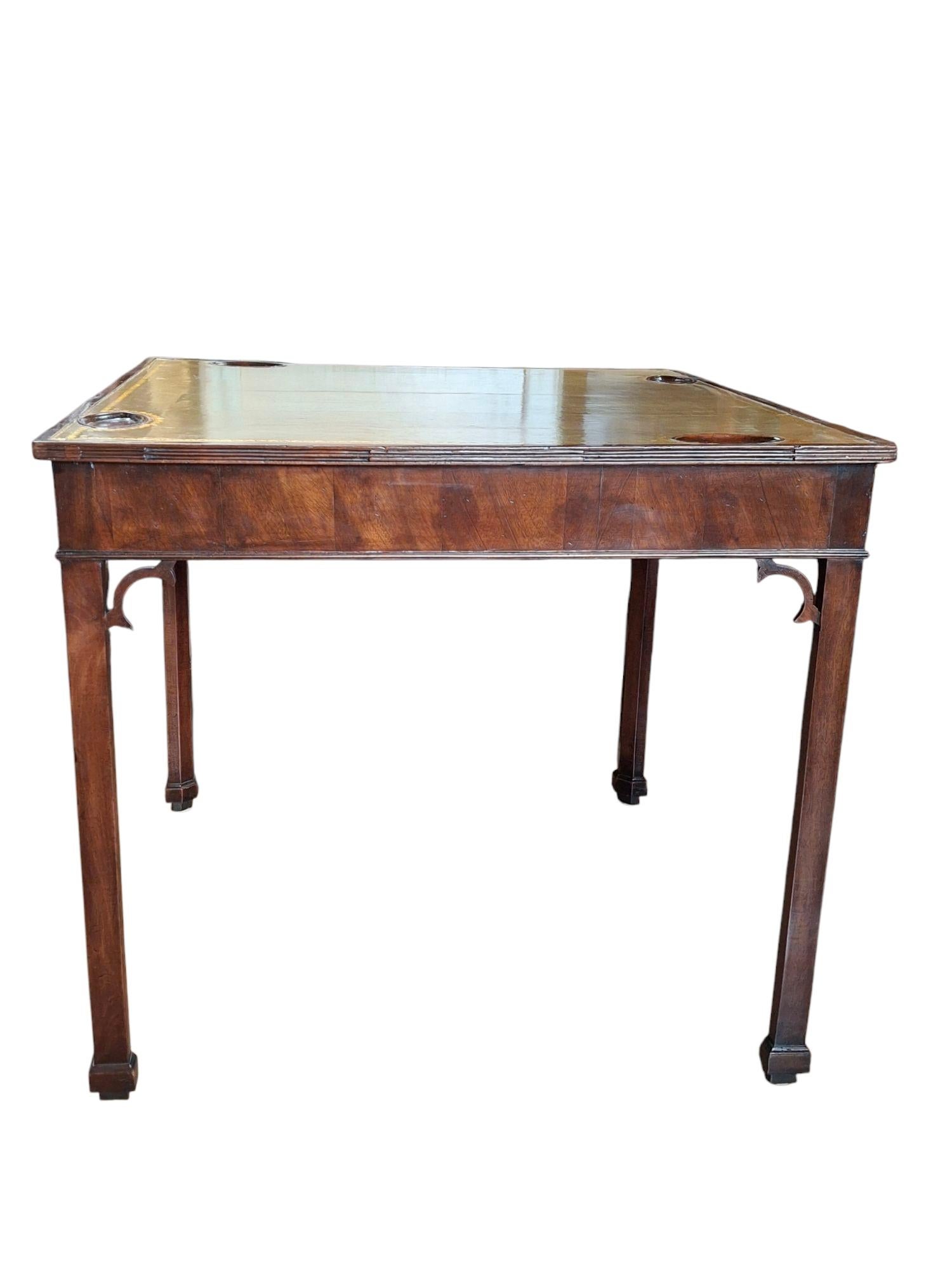 Games Table w/Tooled Leather Top 1
