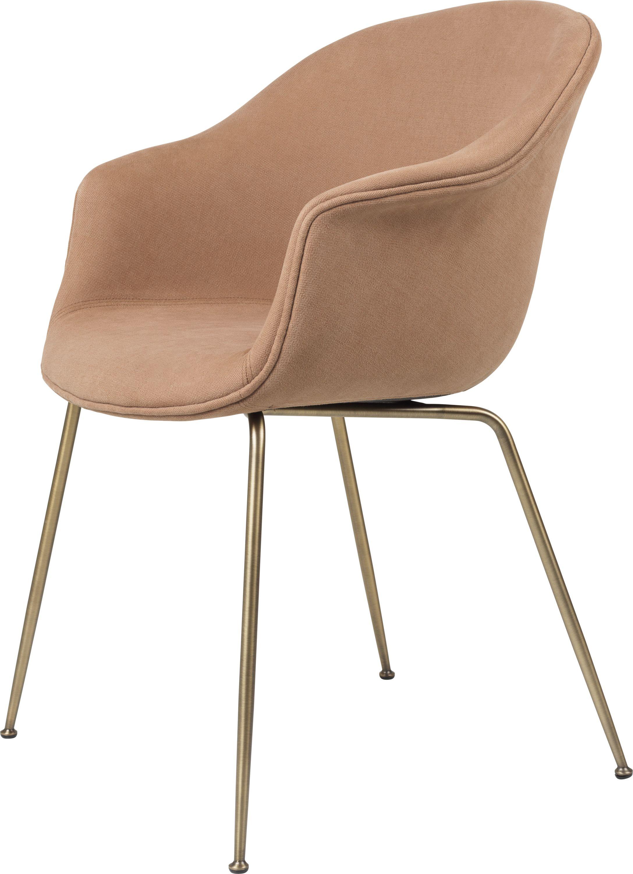 Contemporary GamFratesi 'Bat' Dining Chair in Grey with Antique Brass Conic Base