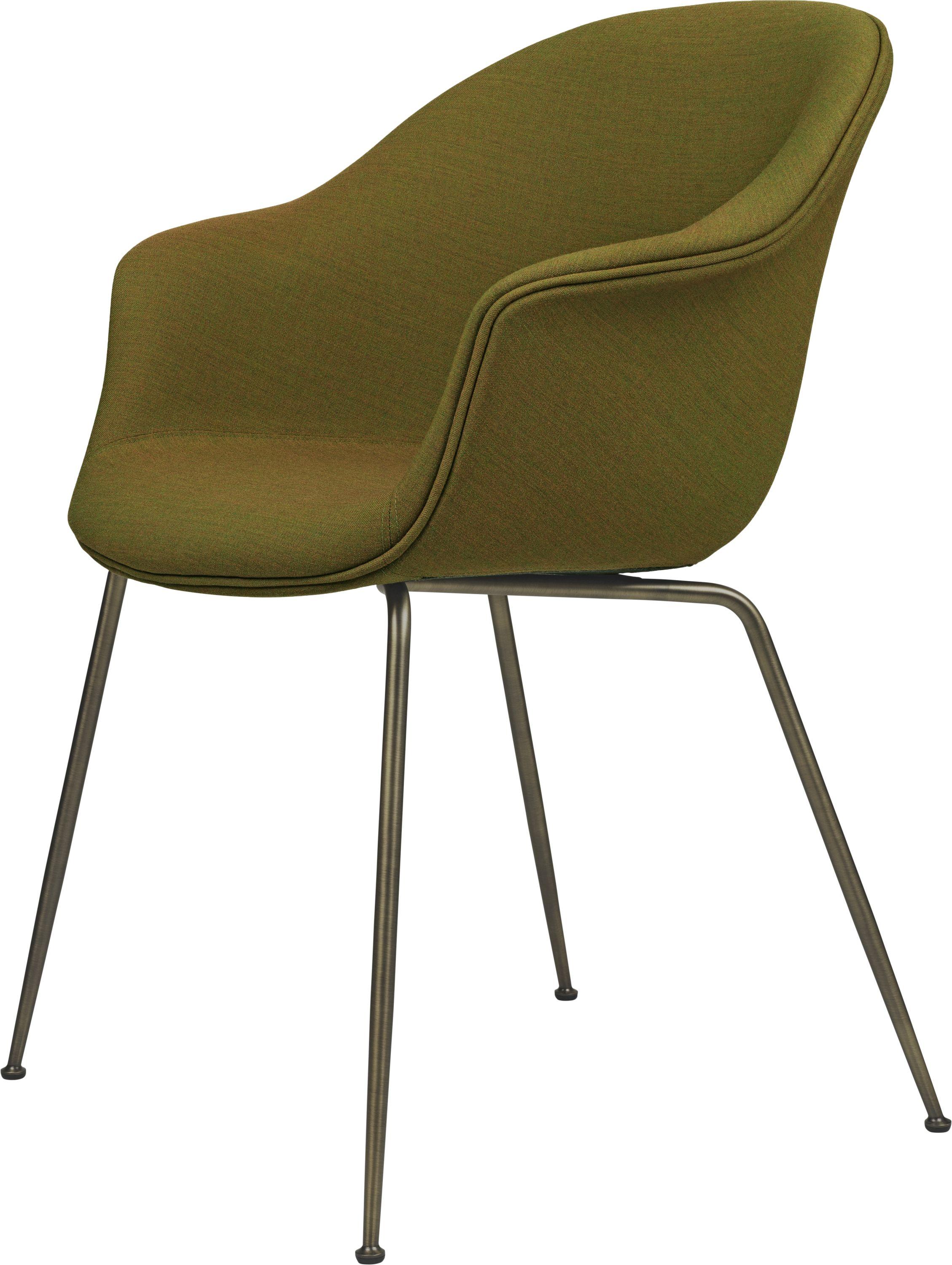 GamFratesi 'Bat' Dining Chair in Light Brown with Semi Matt Brass Conic Base 5