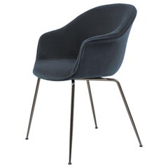 GamFratesi 'Bat' Dining Chair in Navy with Black Chrome Conic Base