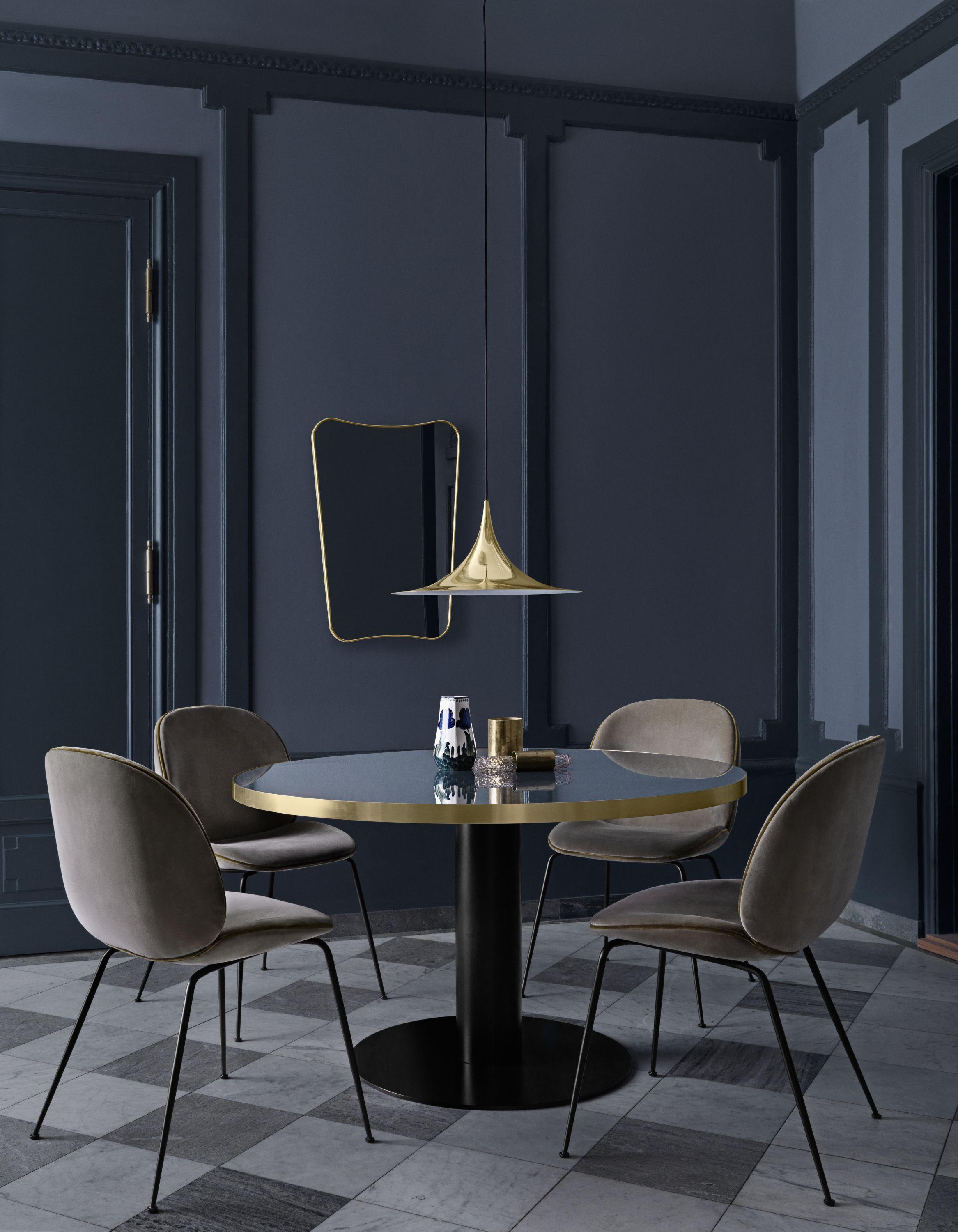 GamFratesi 'Beetle' Dining Chair in Blue with Conic Base 3