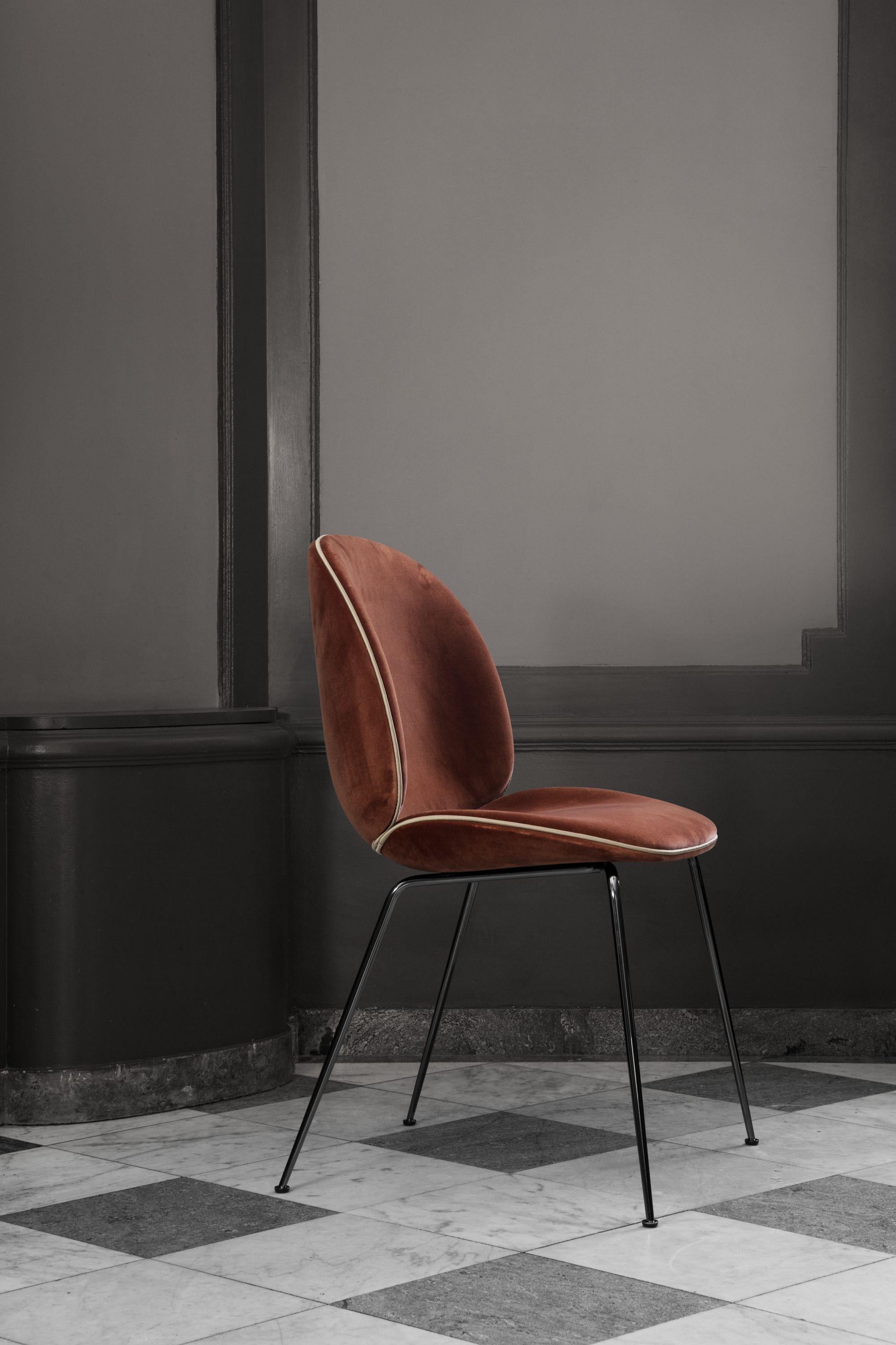 GamFratesi 'Beetle' Dining Chair in Blue with Conic Base 10