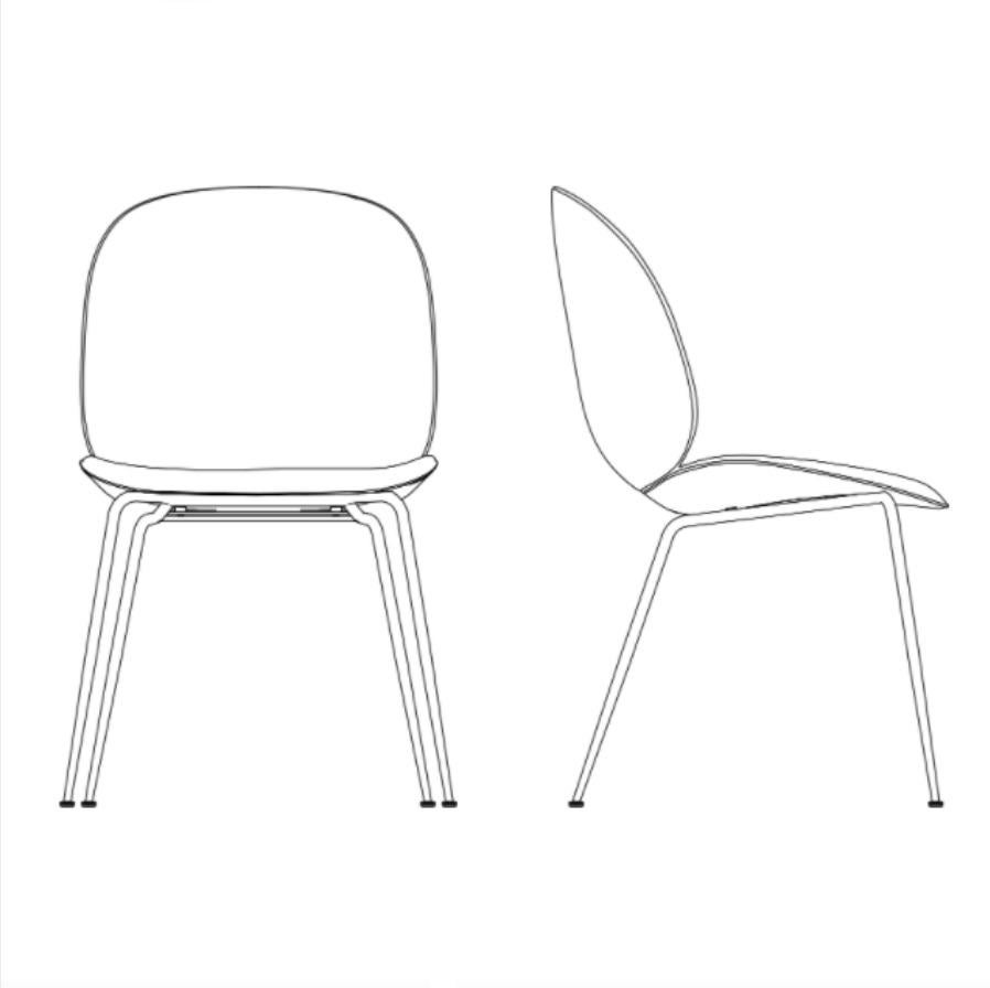 GamFratesi 'Beetle' Dining Chair in Blue with Conic Base 13