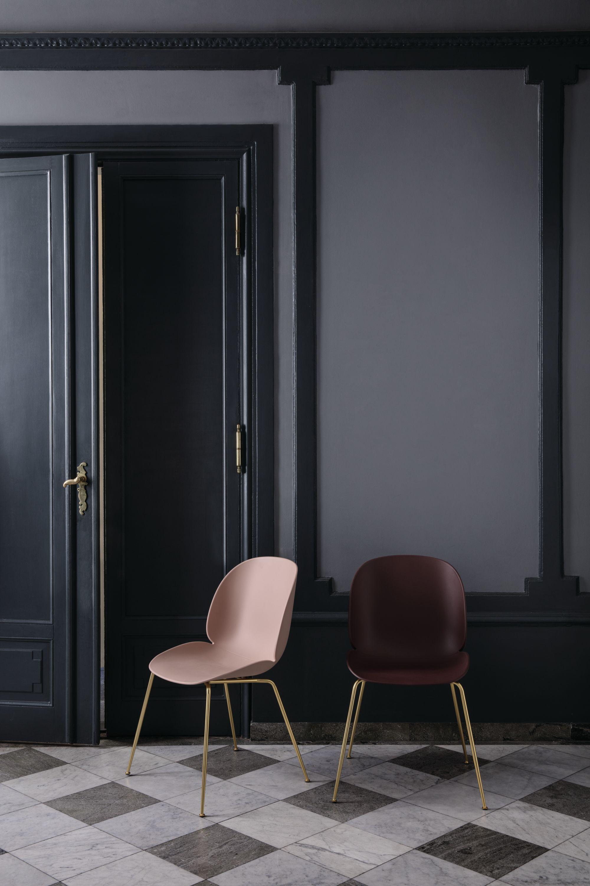 GamFratesi 'Beetle' Dining Chair with Antique Brass Conic Base 5