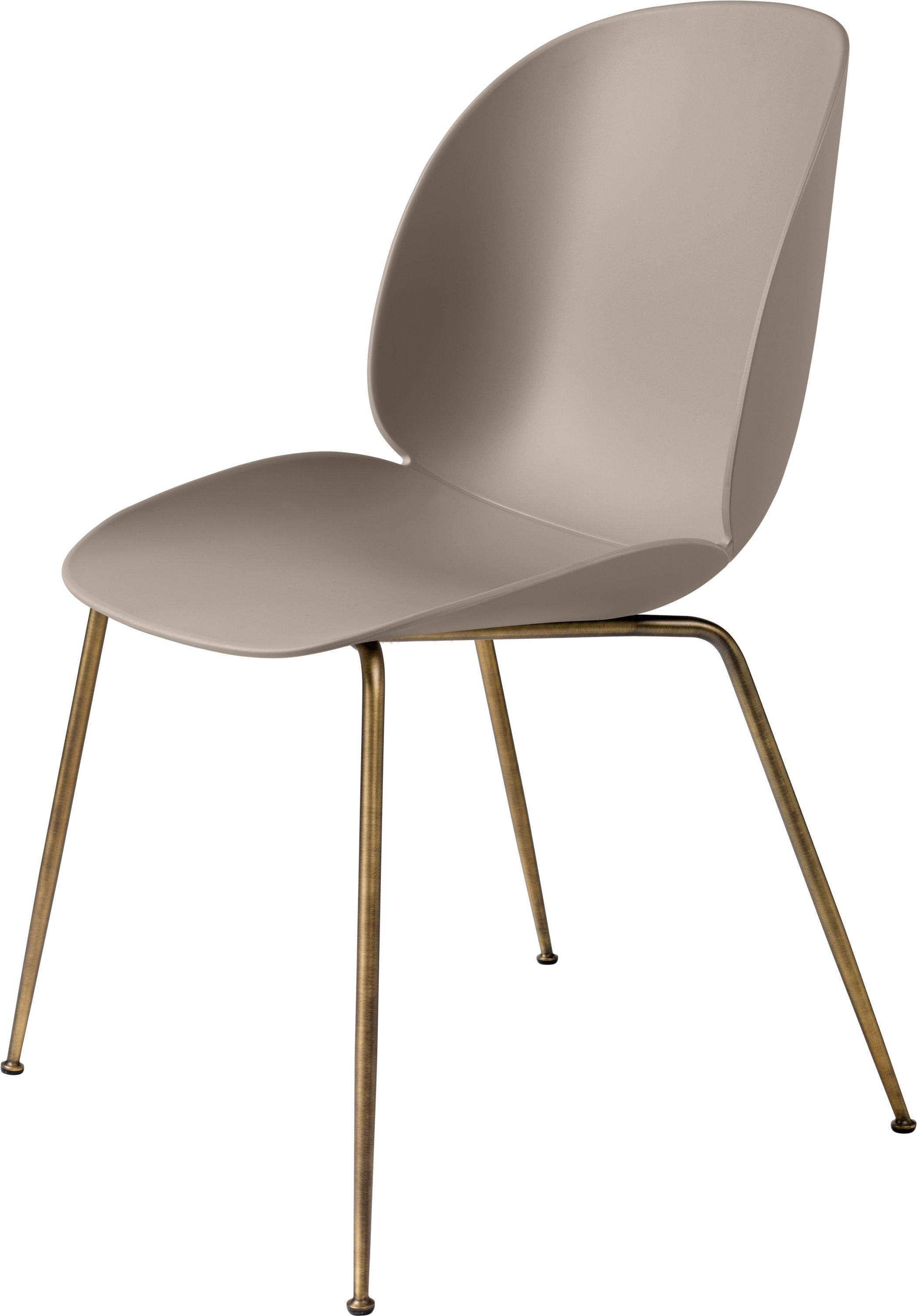 Lacquered GamFratesi 'Beetle' Dining Chair with Antique Brass Conic Base