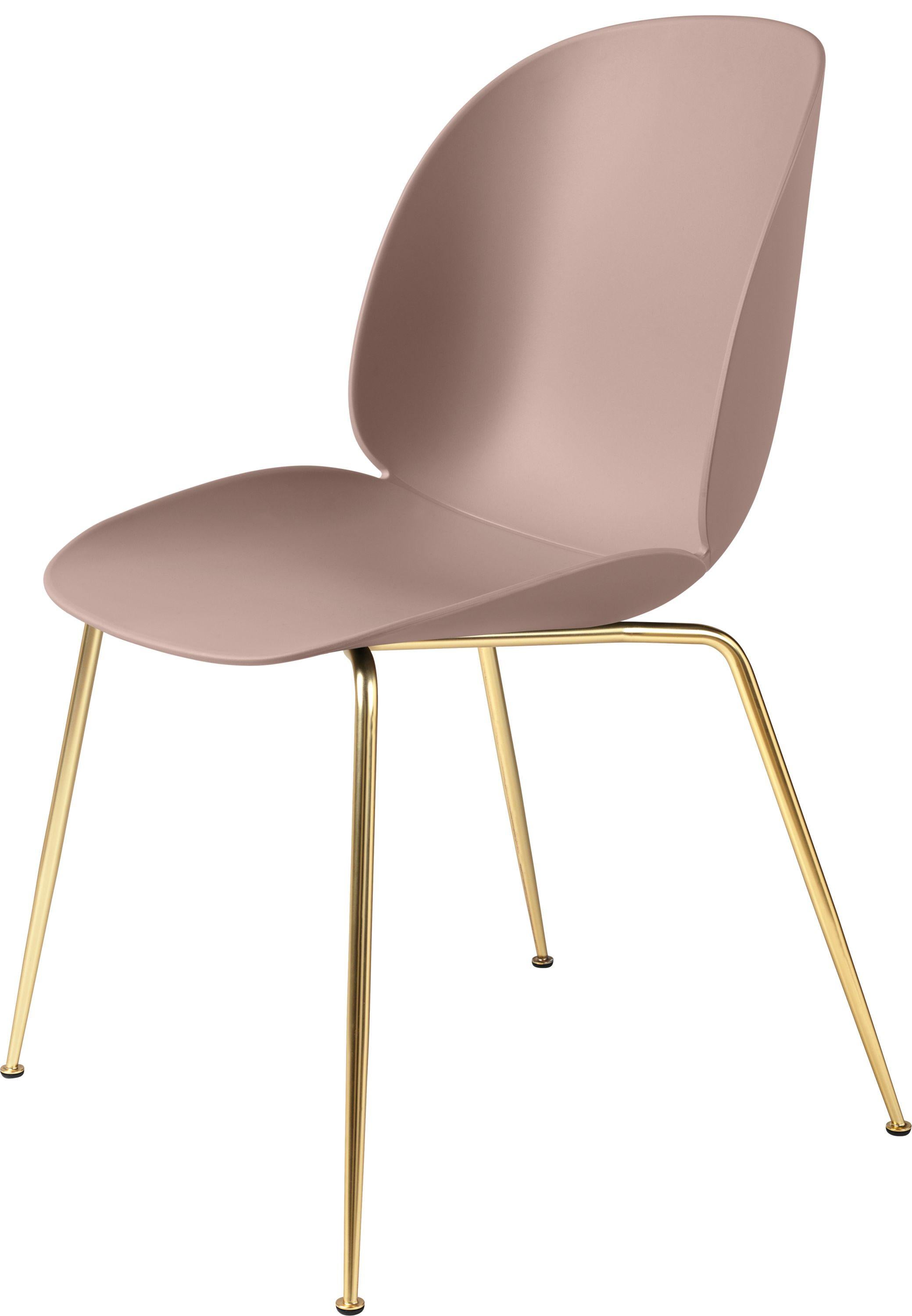 Lacquered GamFratesi 'Beetle' Dining Chair with Brass Conic Base