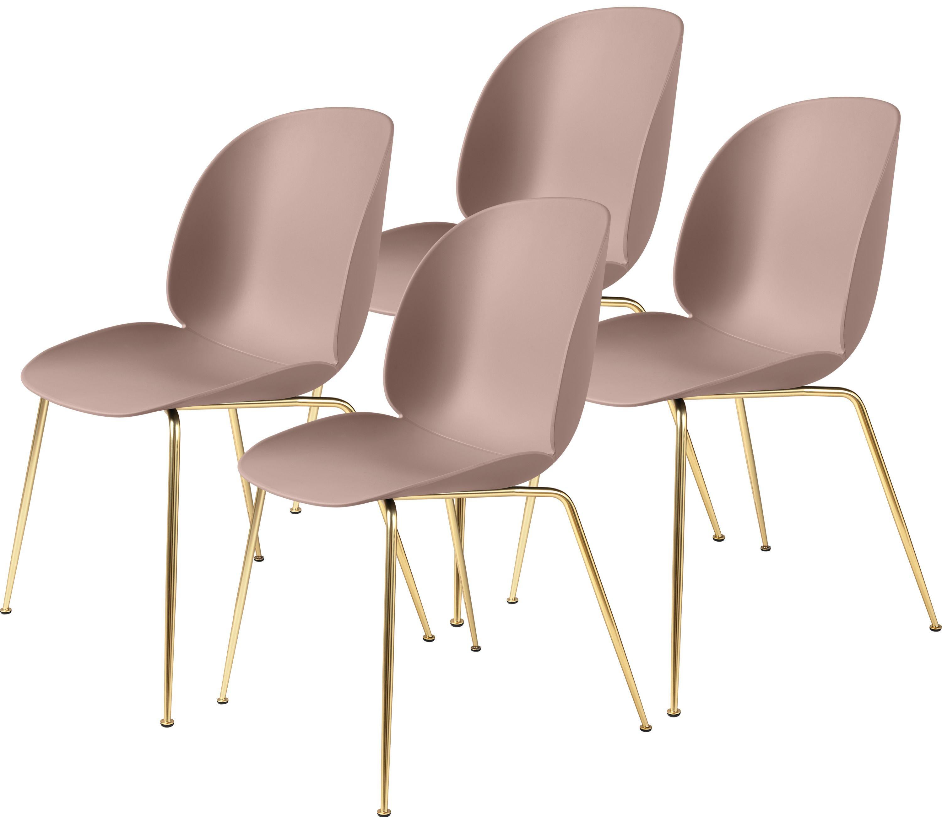 Contemporary GamFratesi 'Beetle' Dining Chair with Brass Conic Base