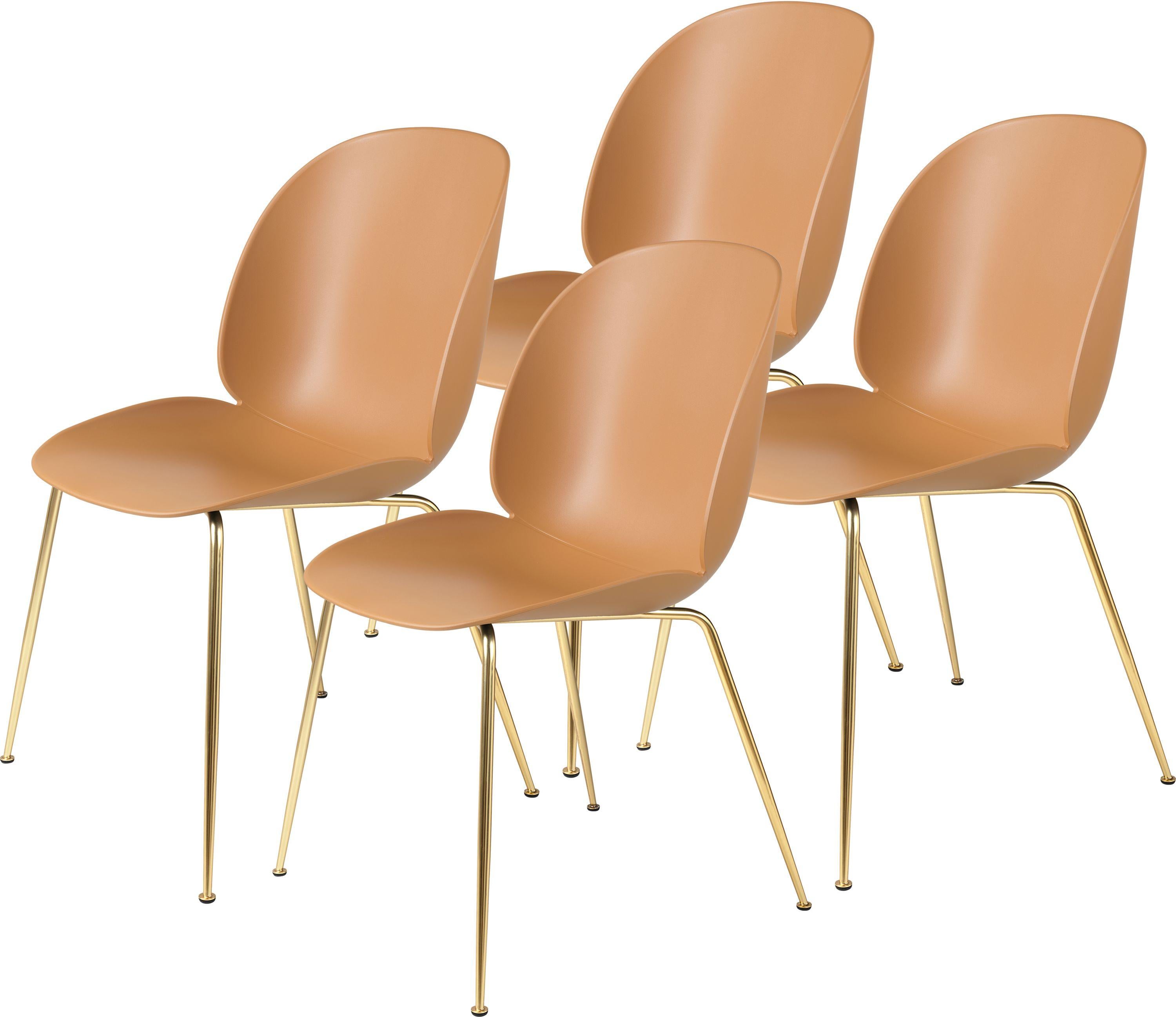 Steel GamFratesi 'Beetle' Dining Chair with Brass Conic Base