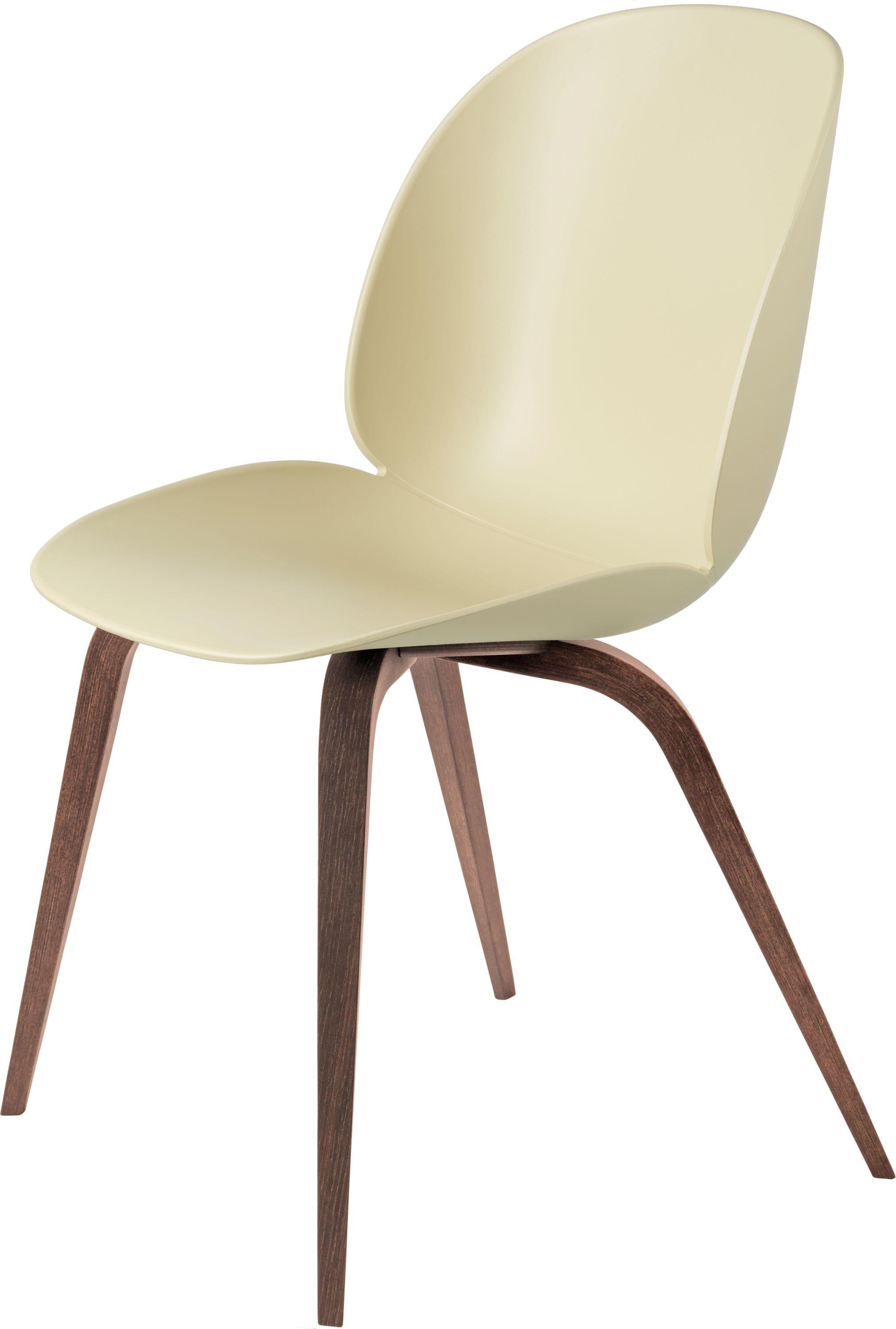 Lacquered GamFratesi 'Beetle' Dining Chair with Walnut Conic Base