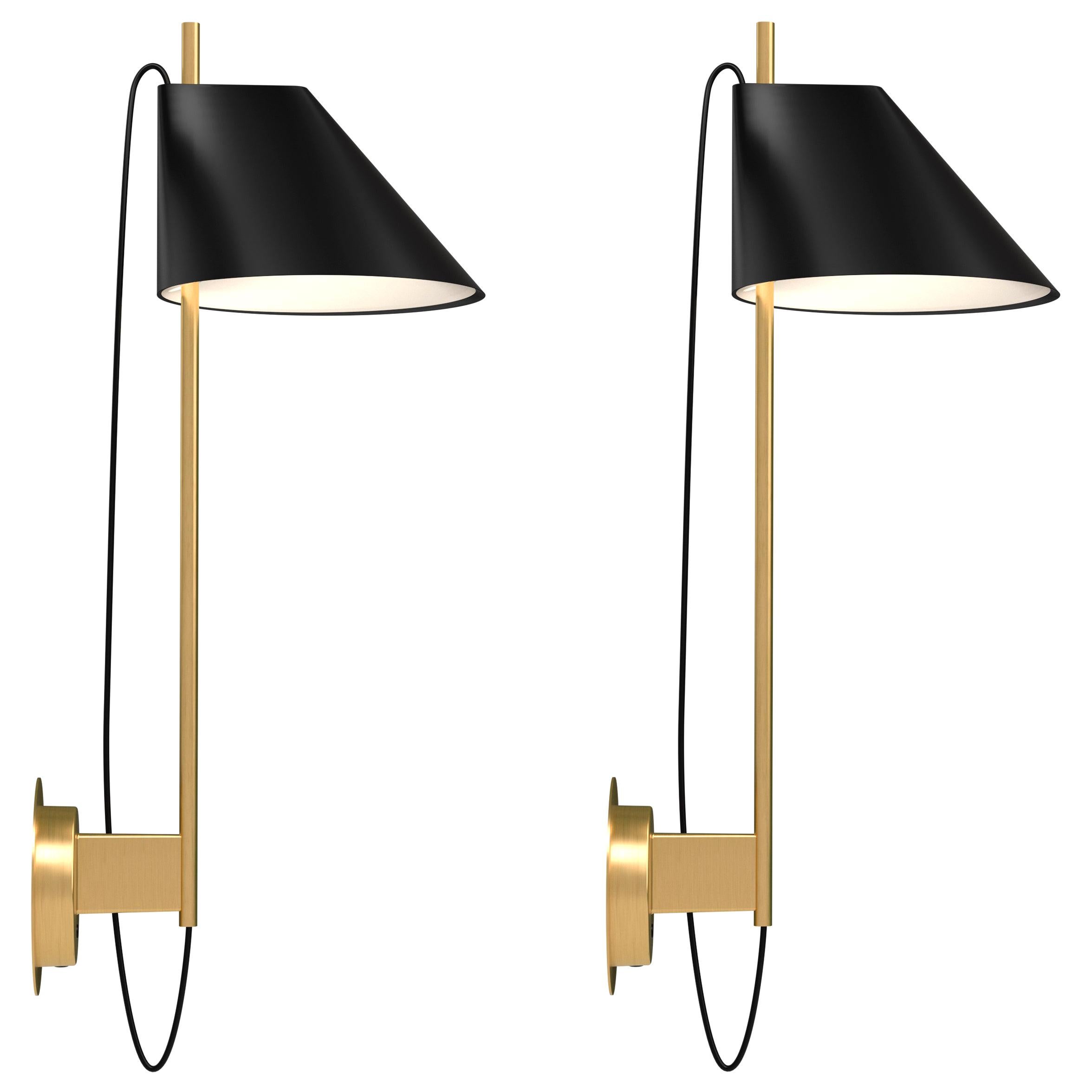 Contemporary GamFratesi Black and Brass 'Yuh' Wall Light for Louis Poulsen For Sale