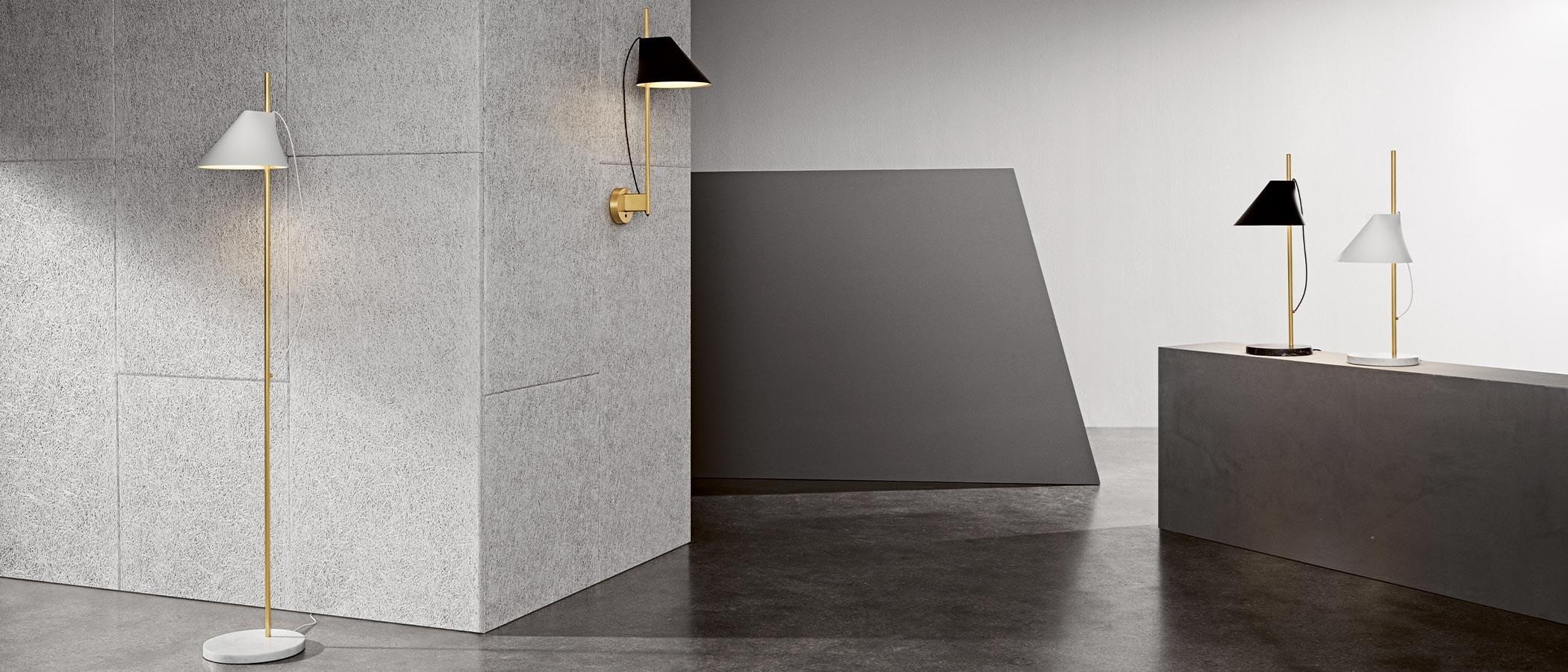 Scandinavian Modern GamFratesi Black 'YUH' Brass and Marble Floor Lamp for Louis Poulsen For Sale