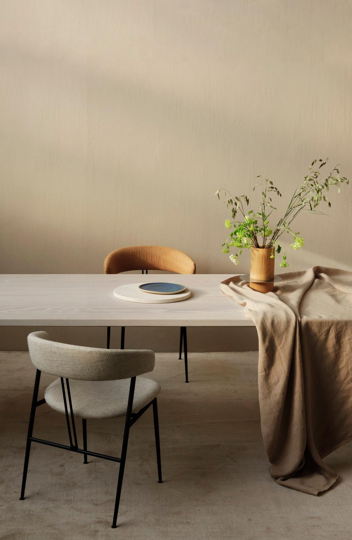 Contemporary GamFratesi Violin Dining Chair Dedar Karakorum 001 for GUBI For Sale