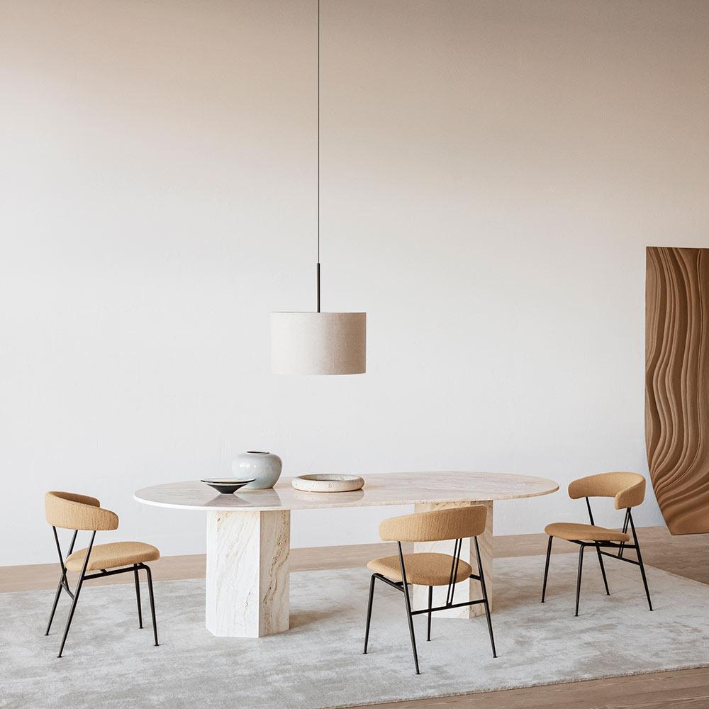 GamFratesi Violin Dining Chair Dedar Karakorum 001 for GUBI For Sale 1