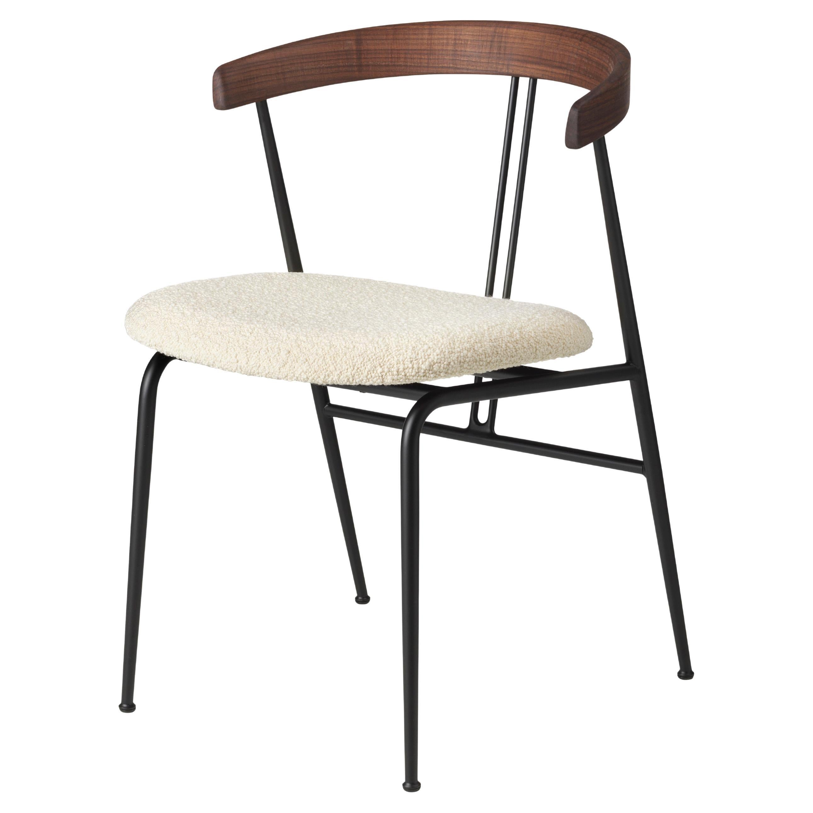 GamFratesi Violin Dining Chair Walnut Dedar Karakorum 001 for GUBI For Sale