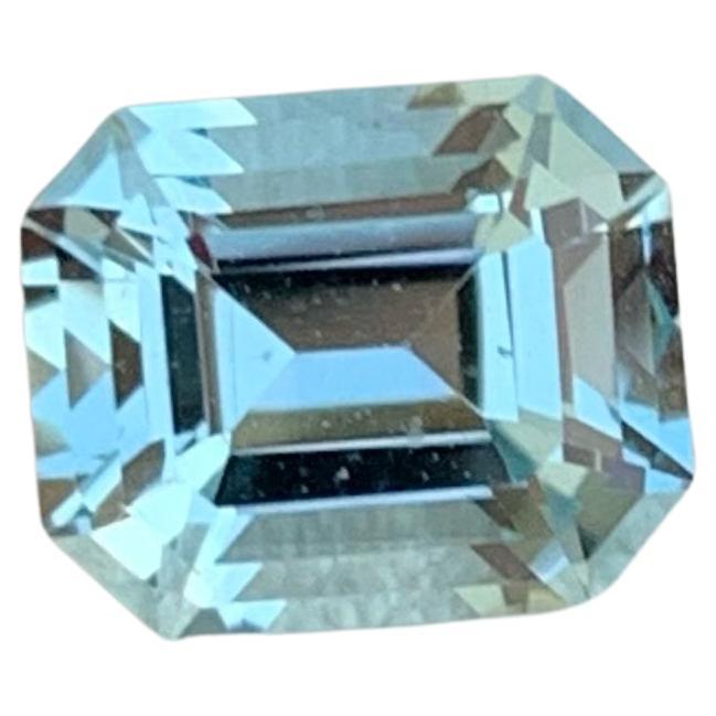 Gamin Blue Aquamarine 1.50 carats Emerald Cut Natural Loose Pakistani Gemstone For Sale