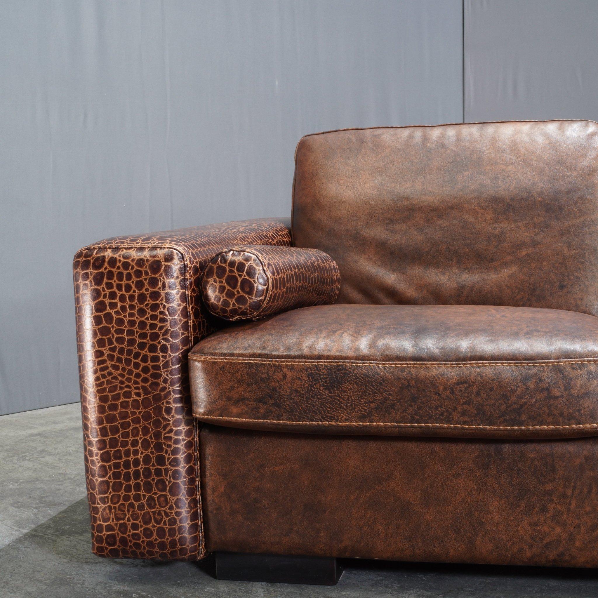 Canapé Kelly 2 Seater de Gamma Arredamenti en cuir de crocodile Bon état - En vente à Basildon, London