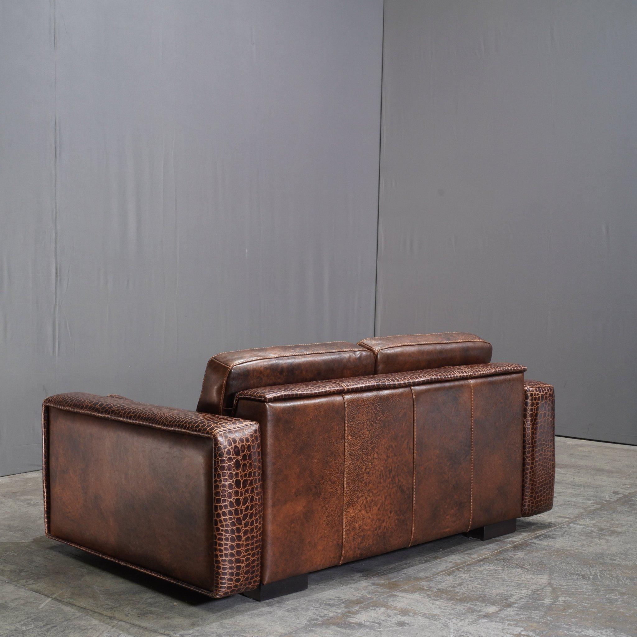 Canapé Kelly 2 Seater de Gamma Arredamenti en cuir de crocodile en vente 2