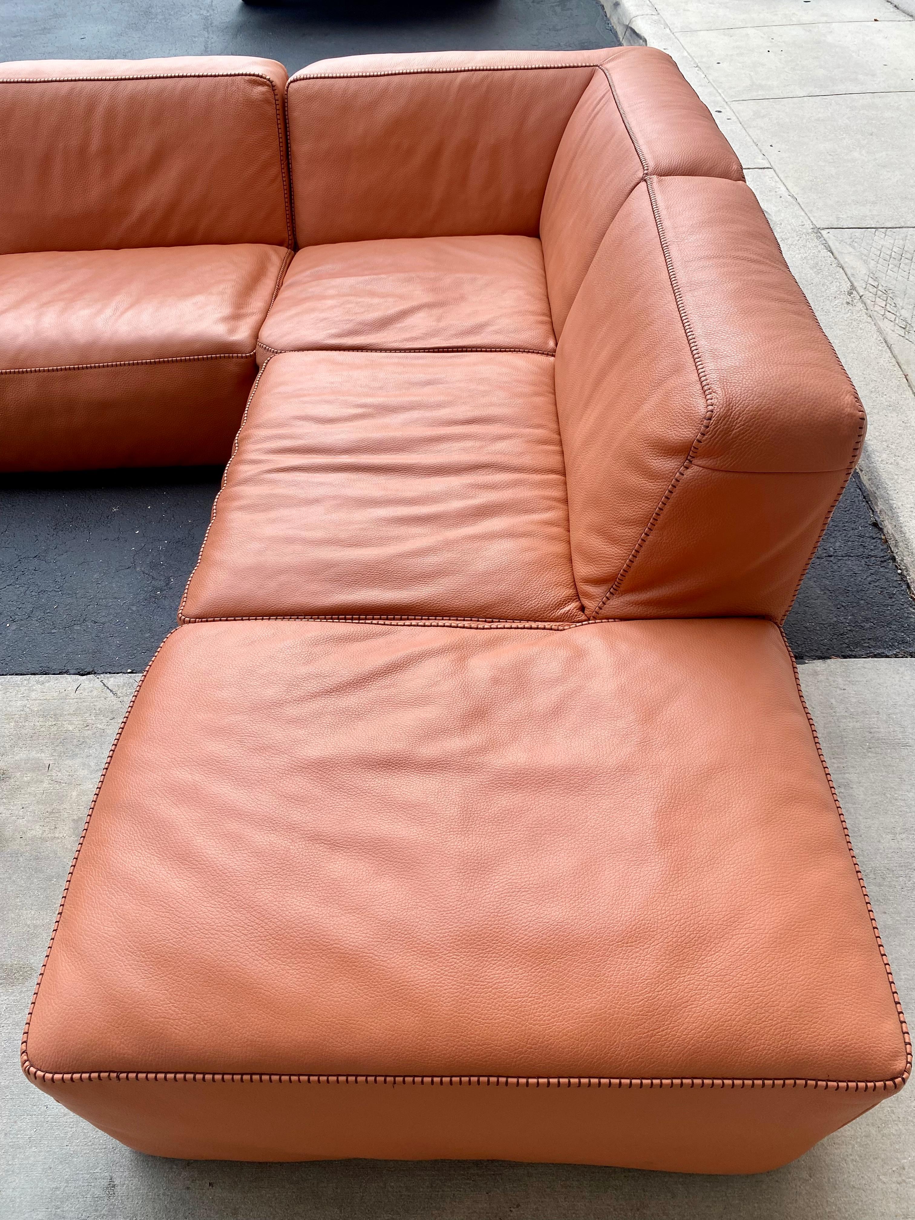 Gamma Arredamenti - Collection Dandy - Escarpins sectionnels en cuir orange nuage en vente 5