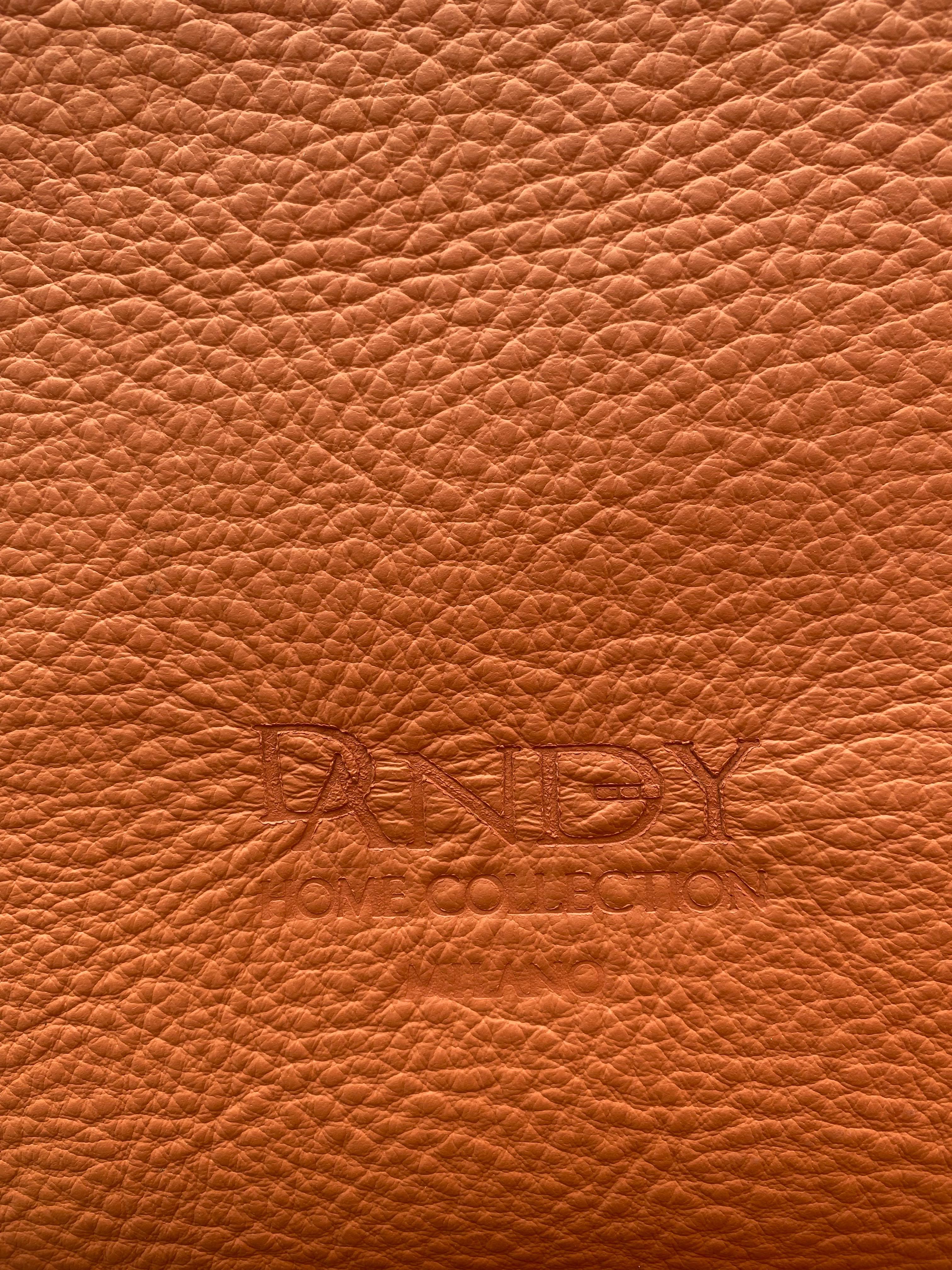 Gamma Arredamenti Dandy Collection Pumpkin Orange Cloud Leather Sectional For Sale 11