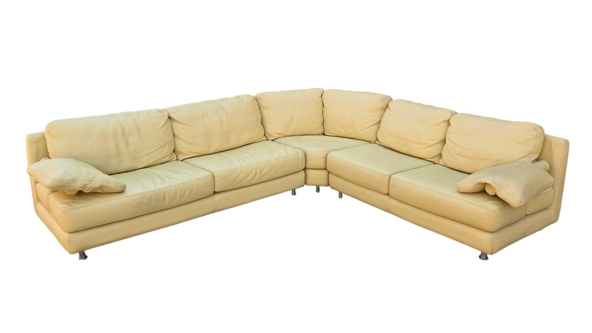 Italian Gamma Arredamenti Sectional Sofa in Leather