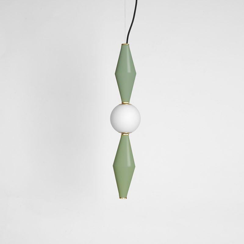 Gamma D lamp by Mason Editions.
Dimensions: 12 × 12 × 37 cm.
Materials: aluminium and blown opal white glass.
Colours: pink, burgundy, light grey, sage green, petrol green, black; grey/petrol green, grey/sage green, grey/pink, burgundy/pink, sage